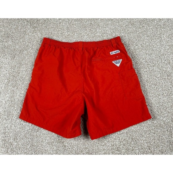Columbia PFG Shorts Mens Large Red Swim Trunks Fishing Omni Shade Linerless - Picture 9 of 10